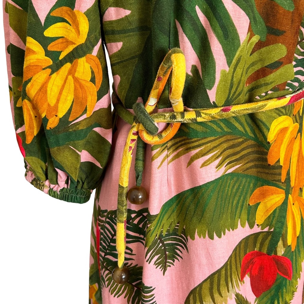 FARM Rio Mixed Prints Palm Tropical Midi Wrap Dress Medium - Picture 8 of 15